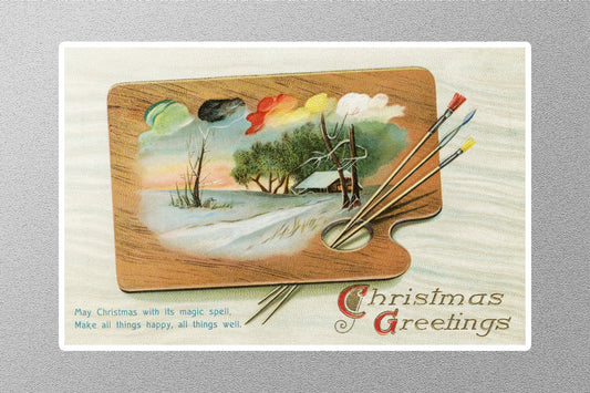 Wholesale Vintage Greetings Paint Christmas Sticker