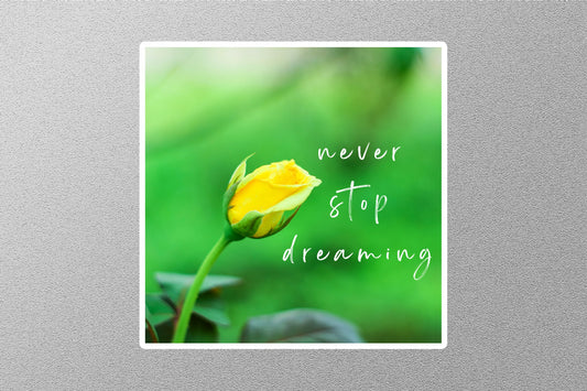 Never Stop Dreaming Inspirational Quote Sticker