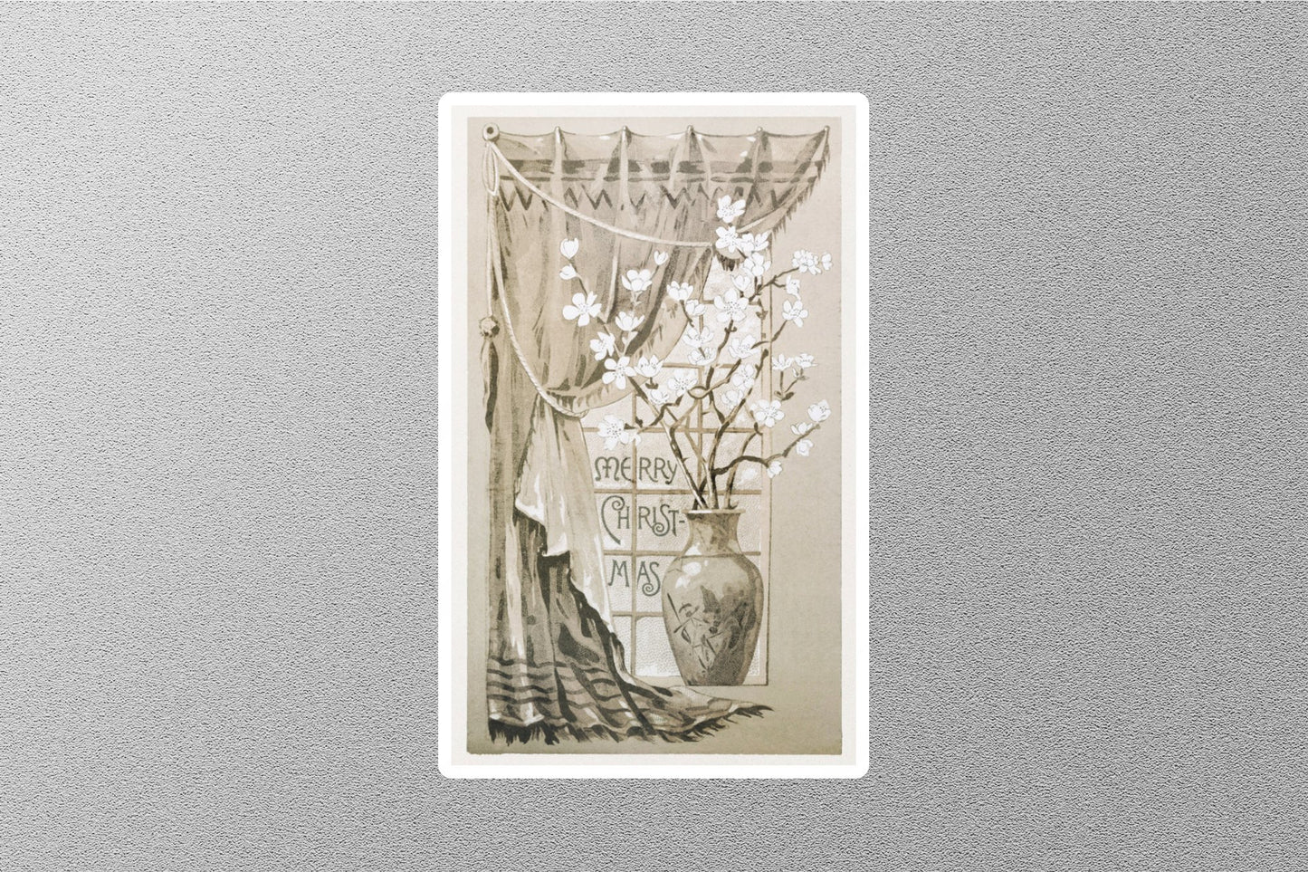 Wholesale Vintage Depicting a Vase Christmas Sticker