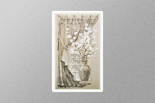 Wholesale Vintage Depicting a Vase Christmas Sticker