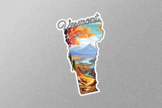 Vermont Map State Sticker