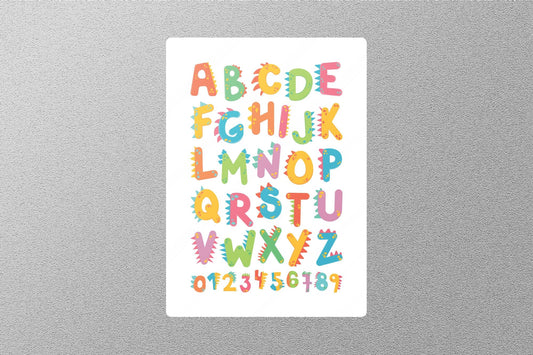 Alphabet and Numbers 0-9 Education Sticker