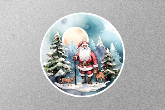 Santa Claus In Snow Christmas Sticker