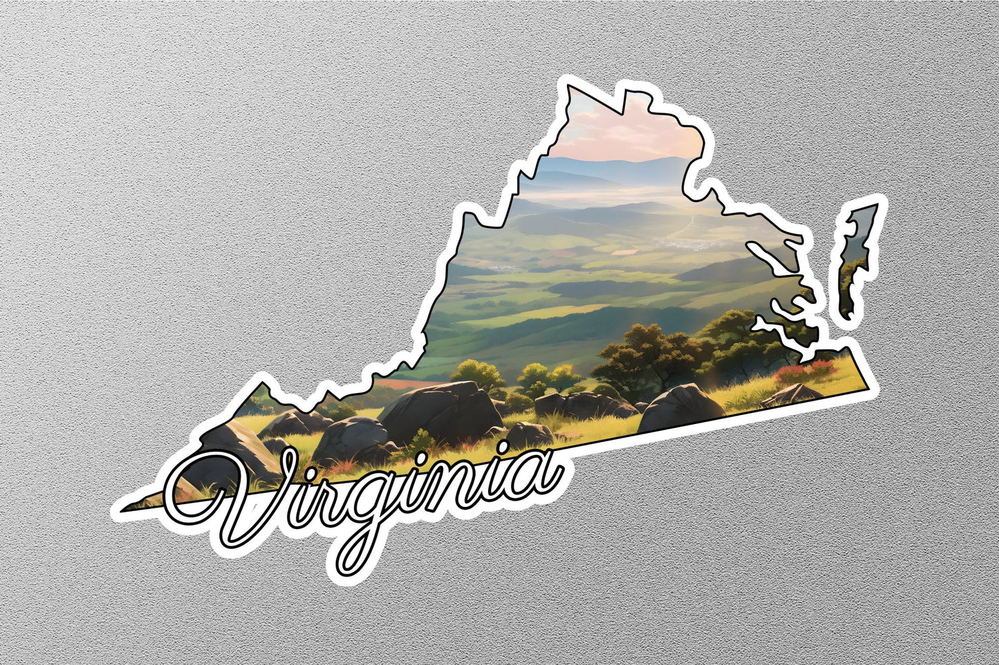 Virginia Map State Sticker