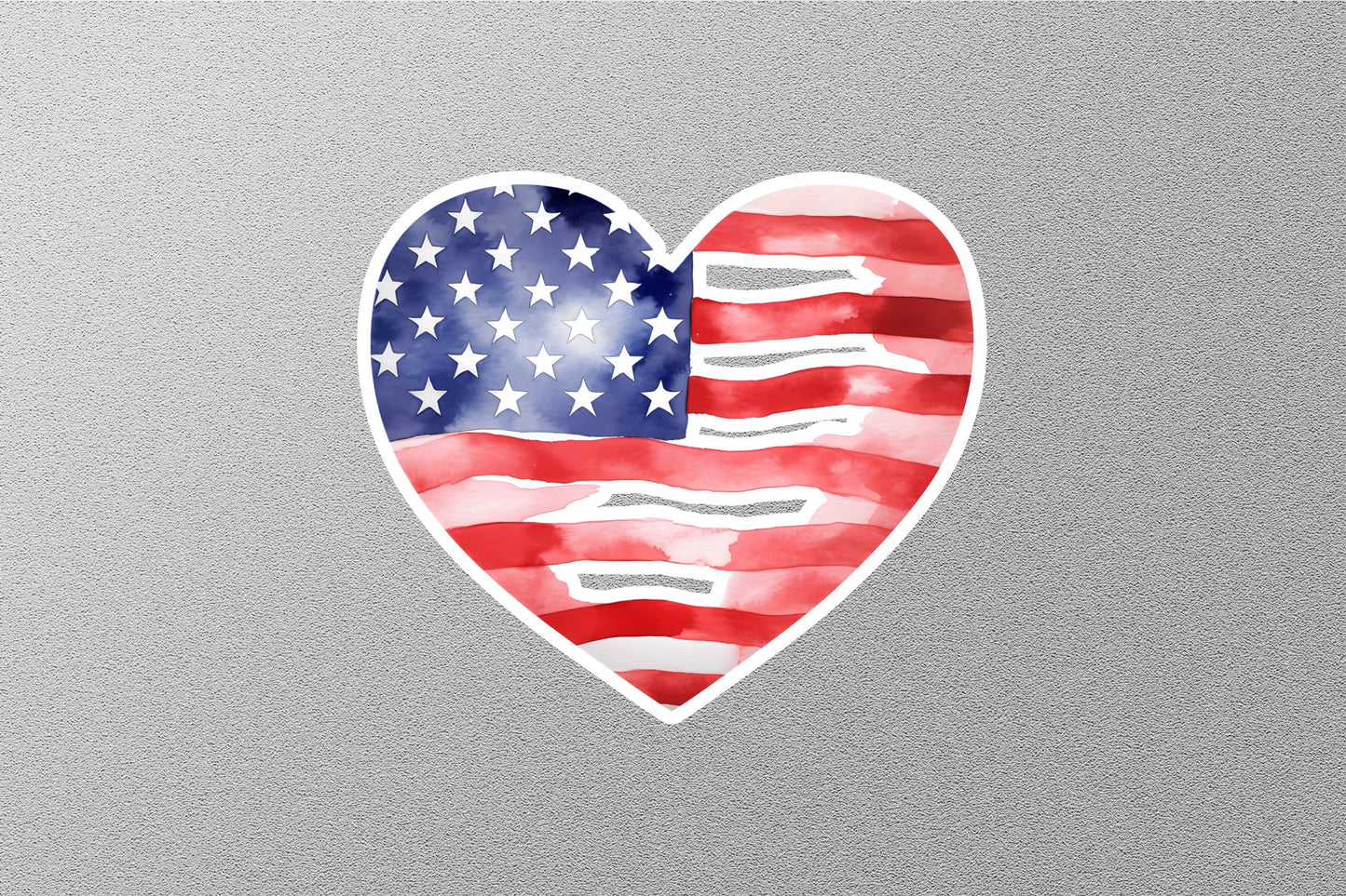 American Flag on Heart Sticker