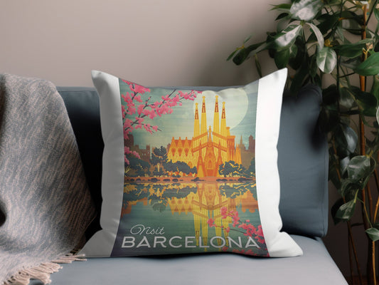 Vintage Barcelona Throw Pillow