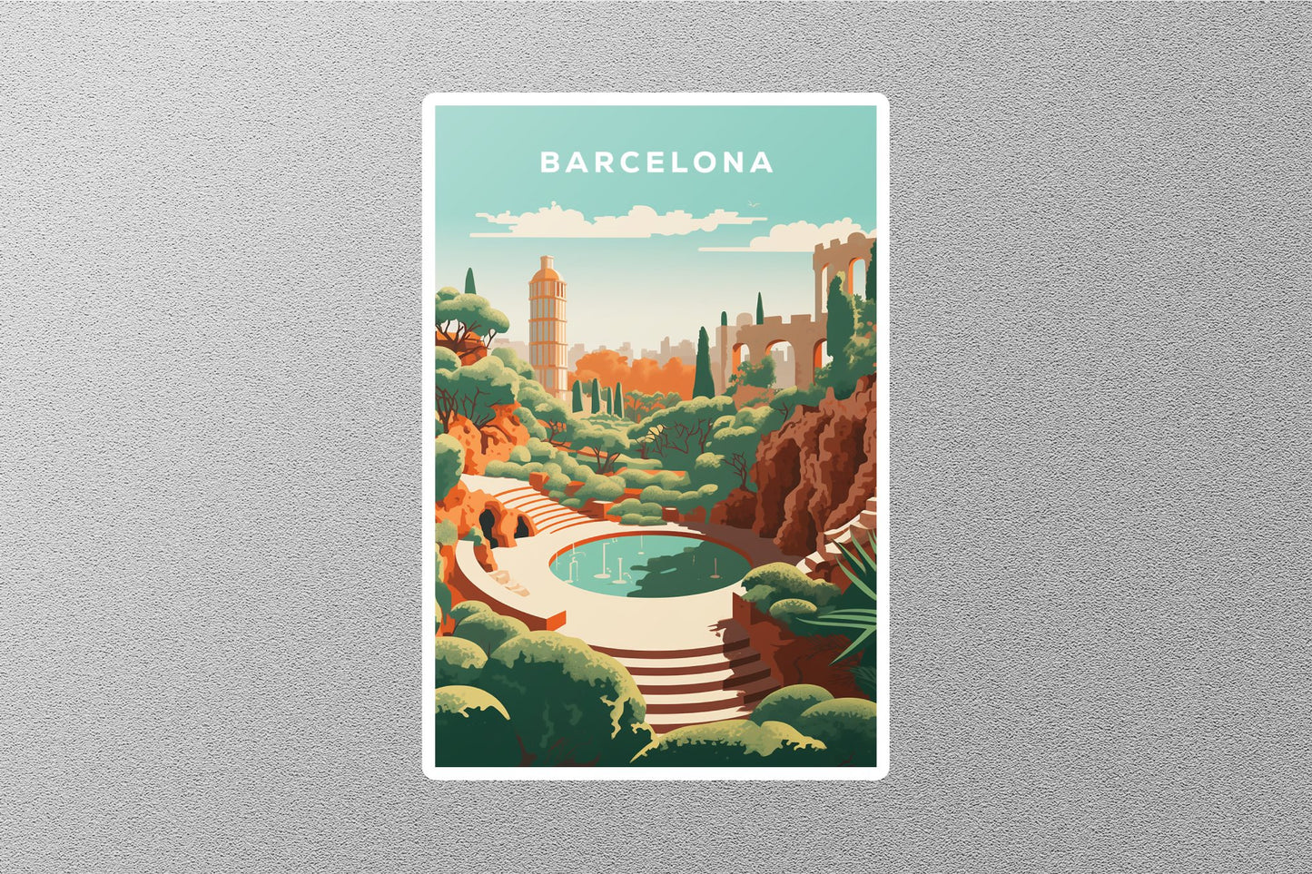 Wholesale Vintage Barcelona 2 Travel Sticker