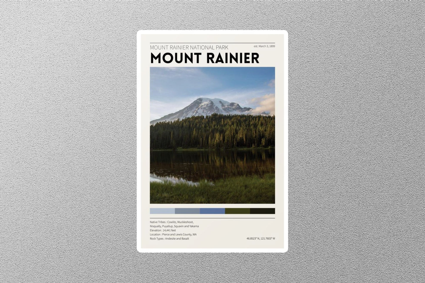 Mount Rainier Travel Sticker