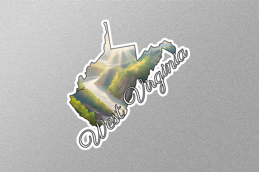 West Virginia Map State Sticker