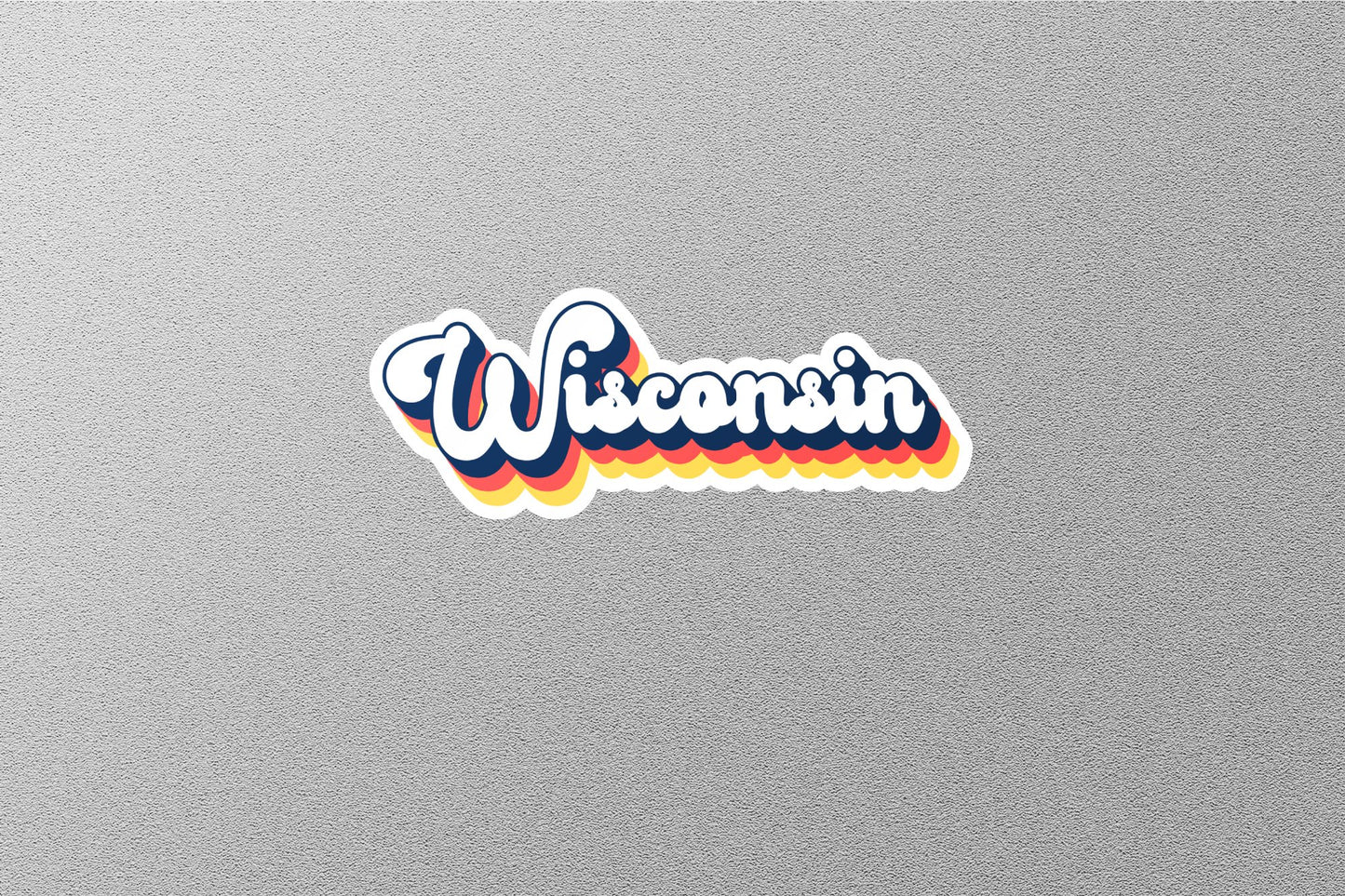 Retro Wisconsin State Sticker