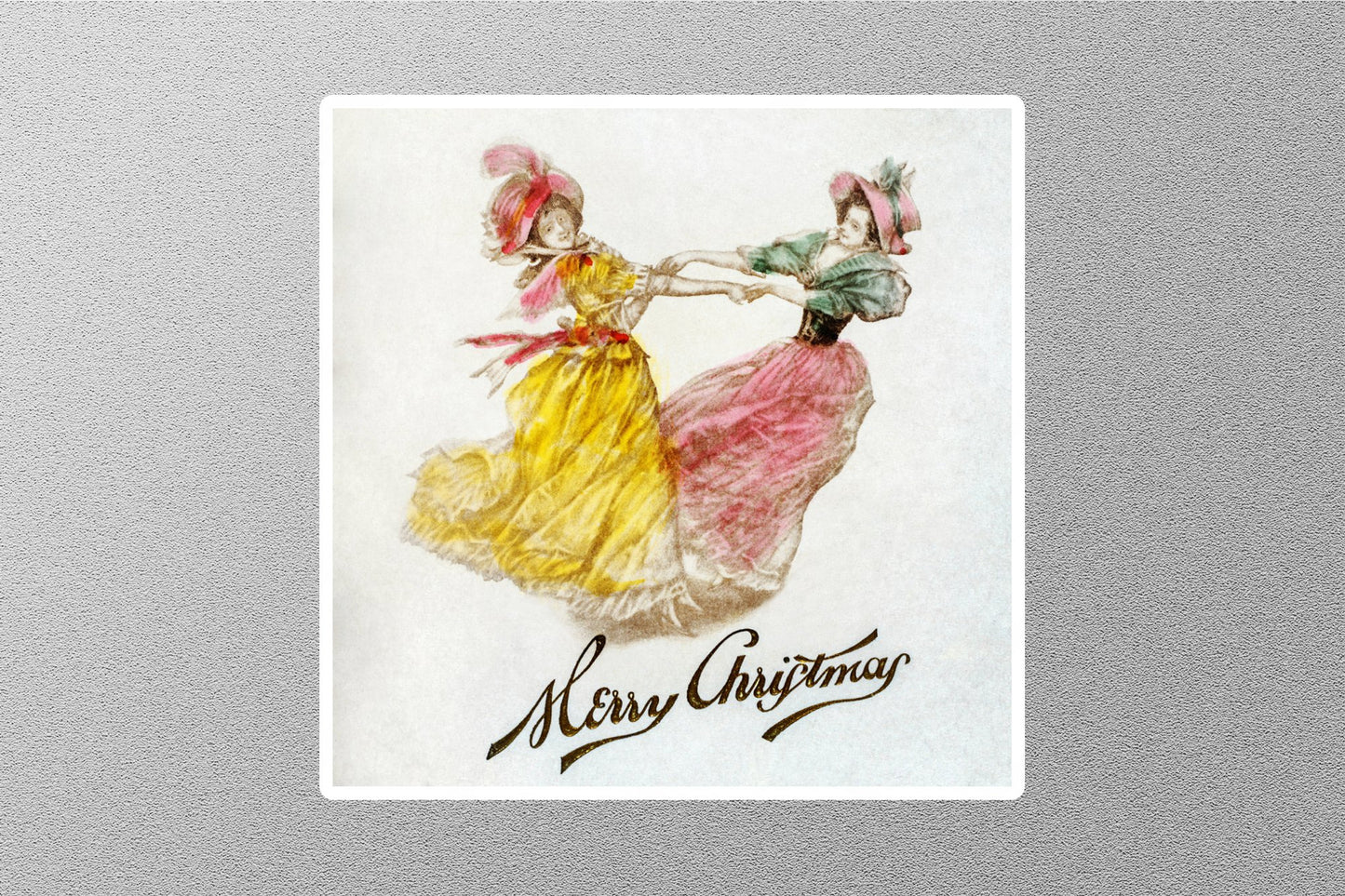 Wholesale Vintage Dancing Girl Christmas Sticker