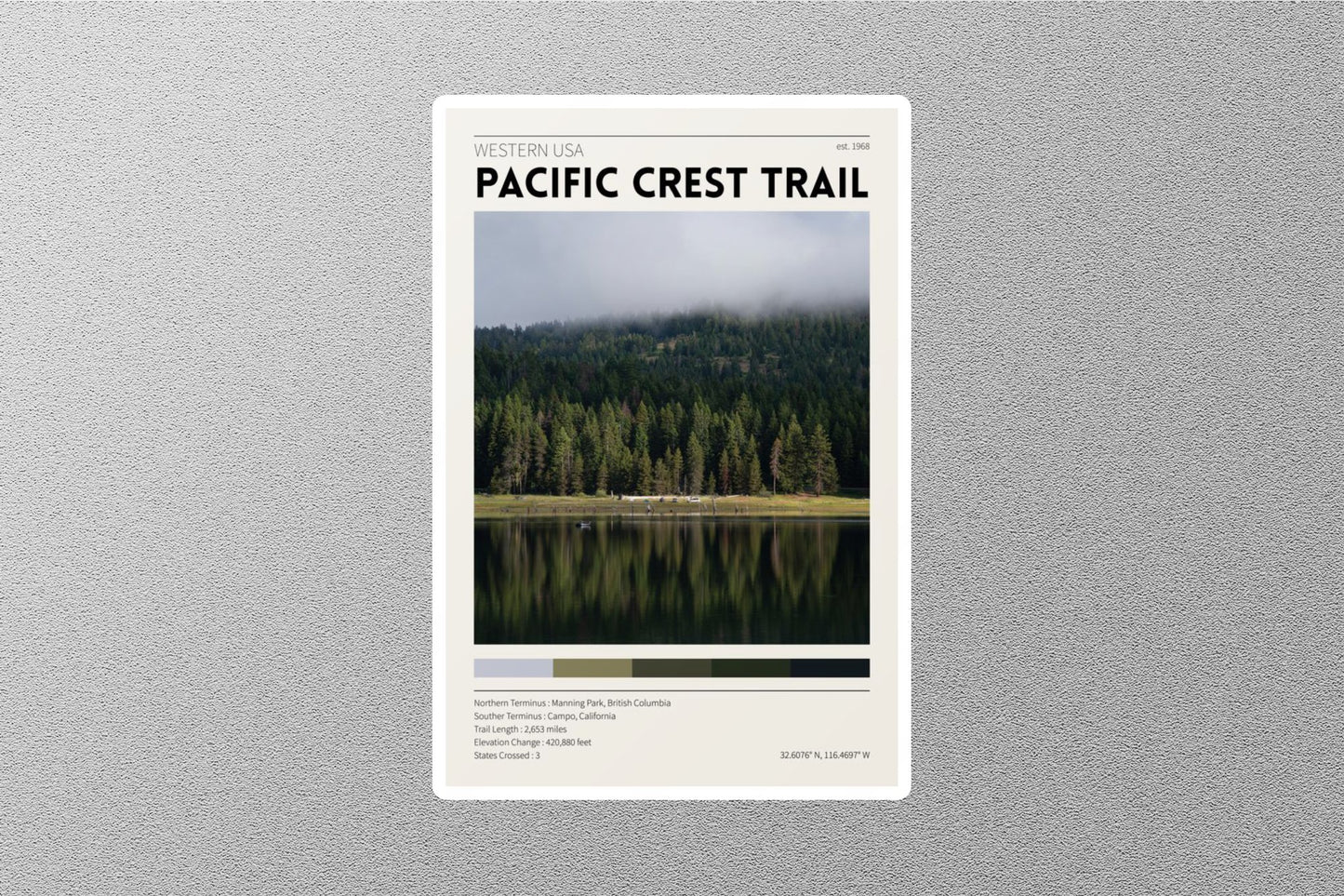 Pacific Crest Trail USA Travel Sticker