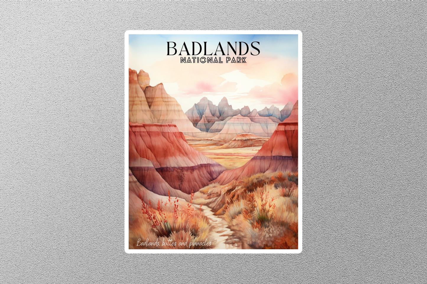 Vintage Badlands National Park Travel Sticker