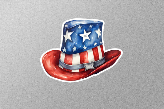 American Flag on Hat Sticker