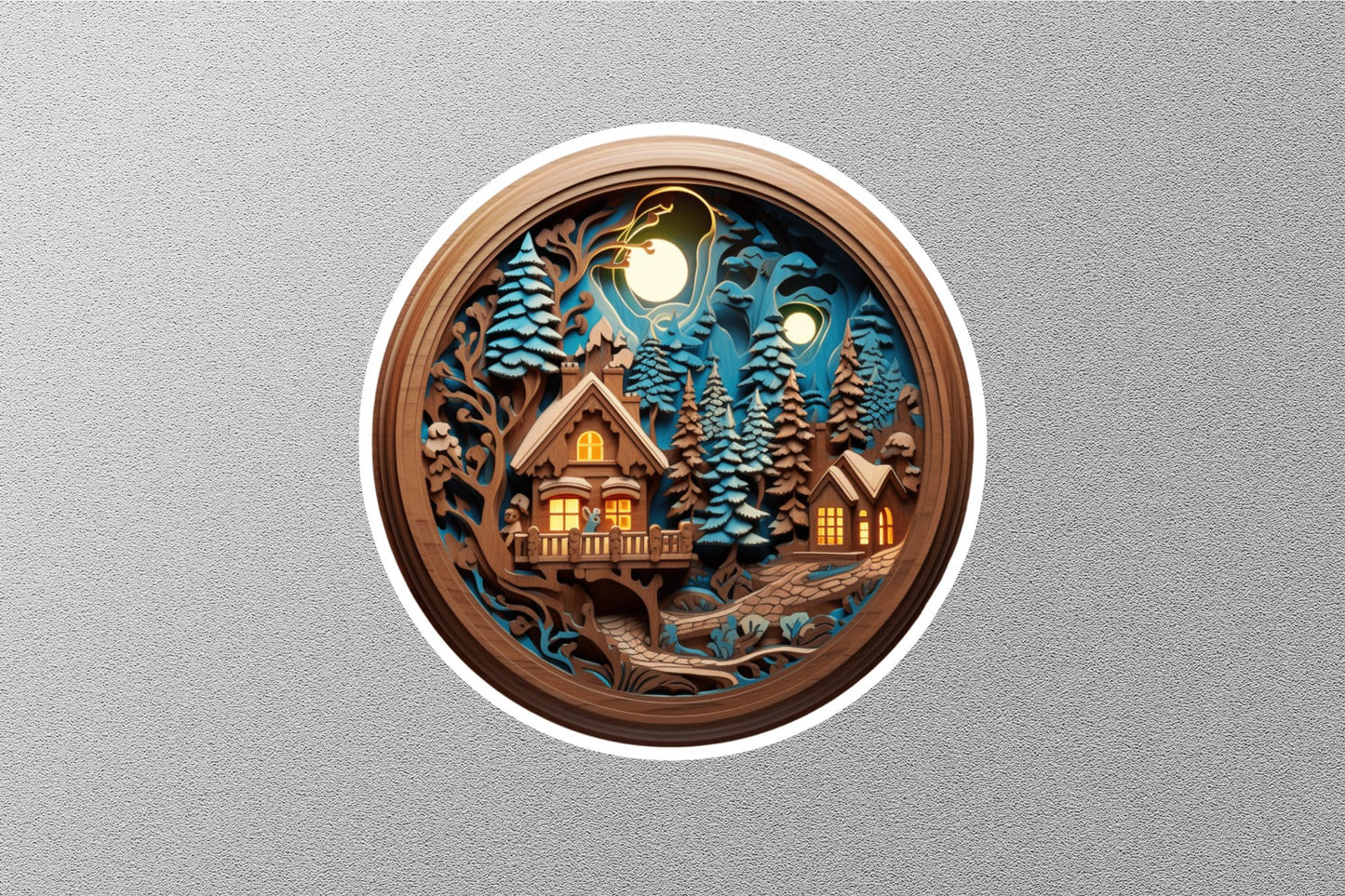 Winter Christmas Houses Winter Holiday Sticker