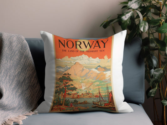 Vintage Norway Throw Pillow