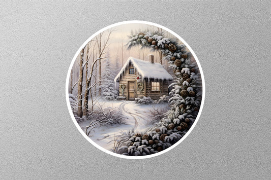 Wholesale House in forest Christmas Sticker