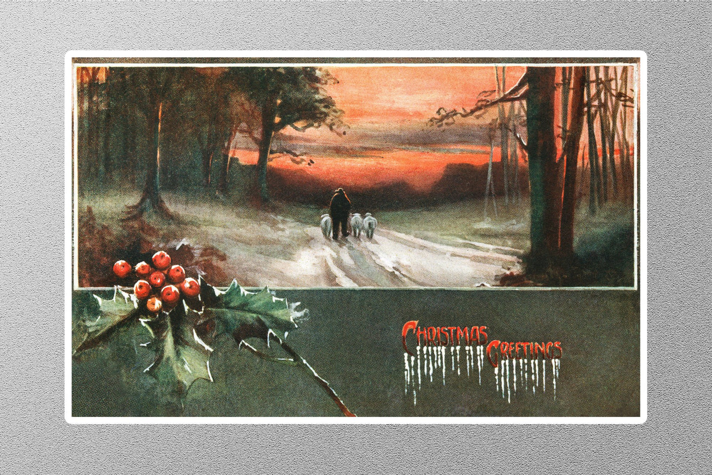 Wholesale Vintage Greetings Merry Christmas Sticker