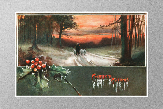 Wholesale Vintage Greetings Merry Christmas Sticker
