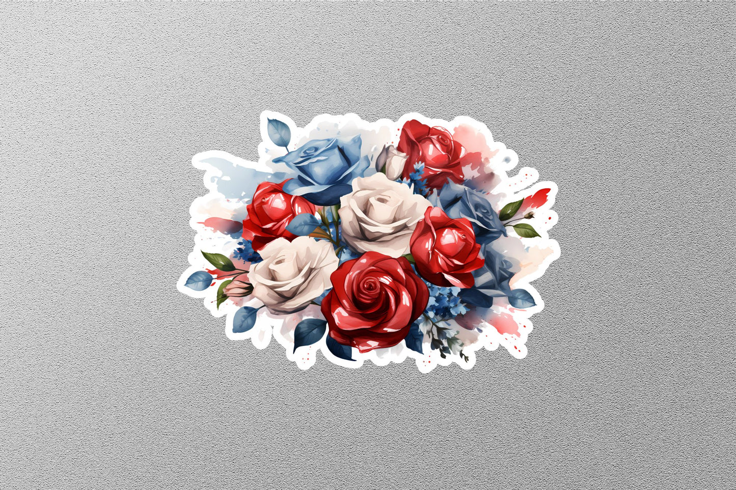 American Flag With Flowers Sticker