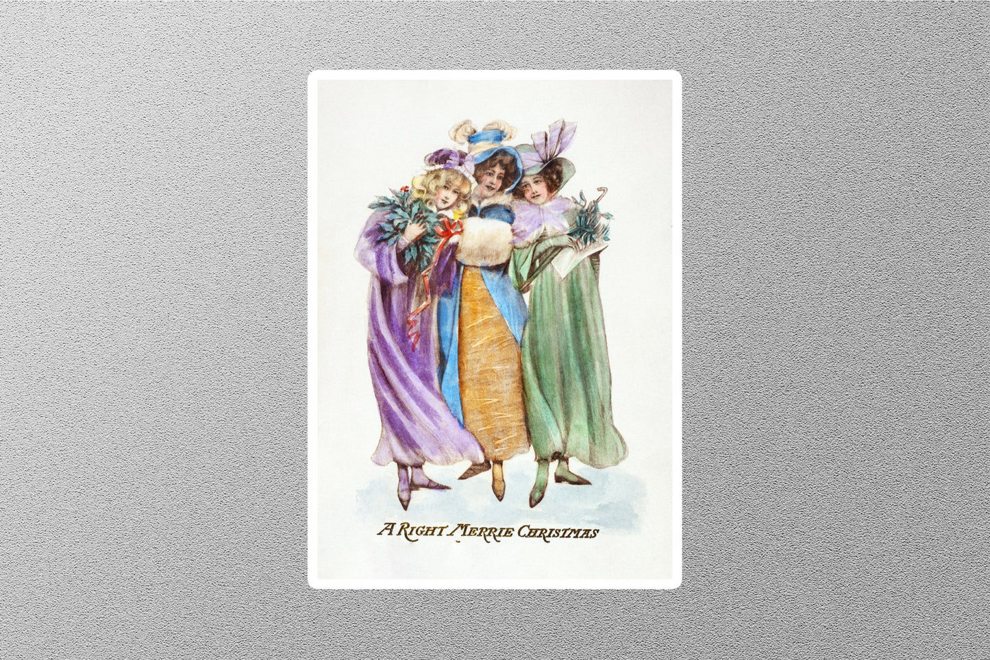 Wholesale Vintage A Right Merrie Christmas Sticker