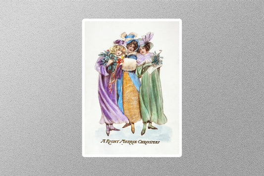 Wholesale Vintage A Right Merrie Christmas Sticker