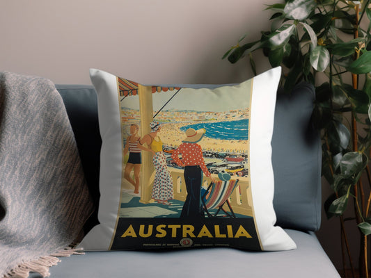 Vintage Australia Throw Pillow