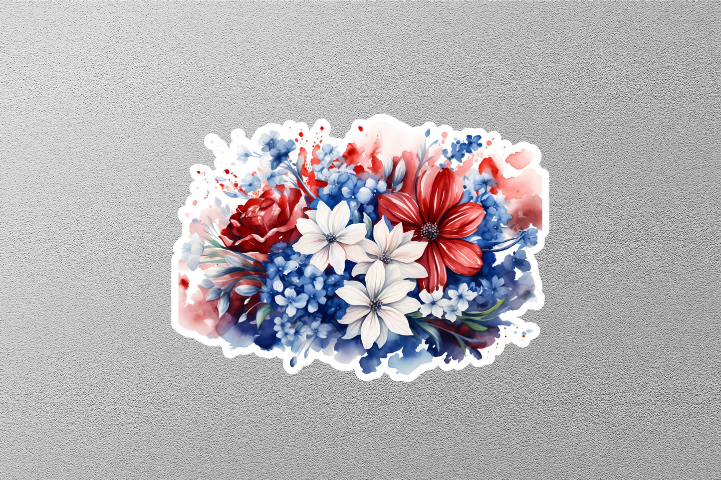 American Flag With Flowers Sticker