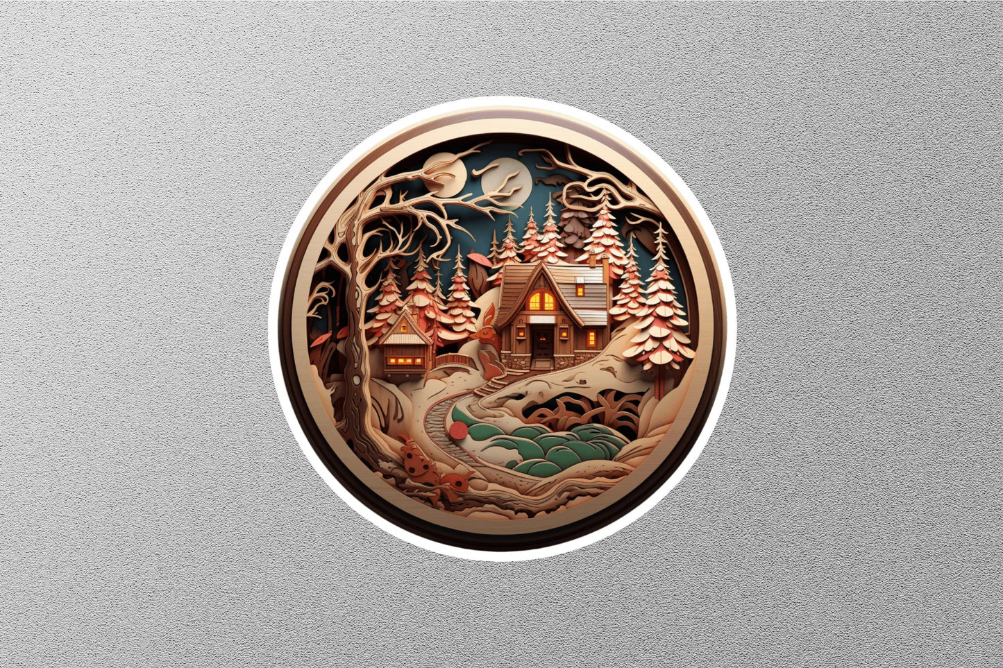 Snow Houses Winter Holiday Sticker