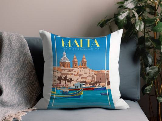 Vintage Malta Throw Pillow