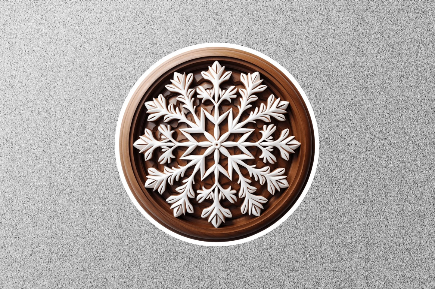 Wooden Snowflake Ornaments Winter Holiday Sticker