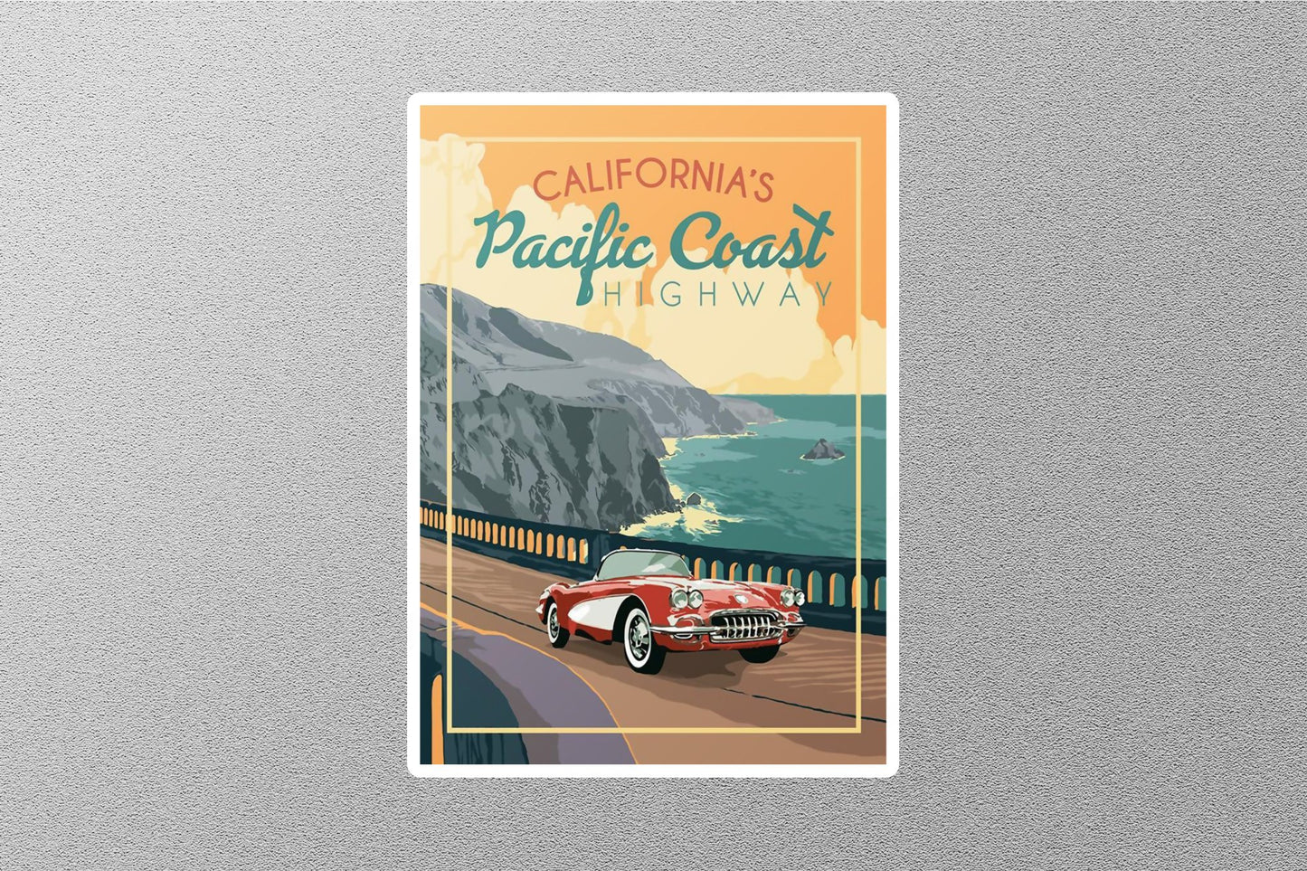Vintage California Pacific Coast High Way Travel Sticker