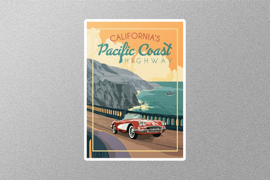 Vintage California Pacific Coast High Way Travel Sticker