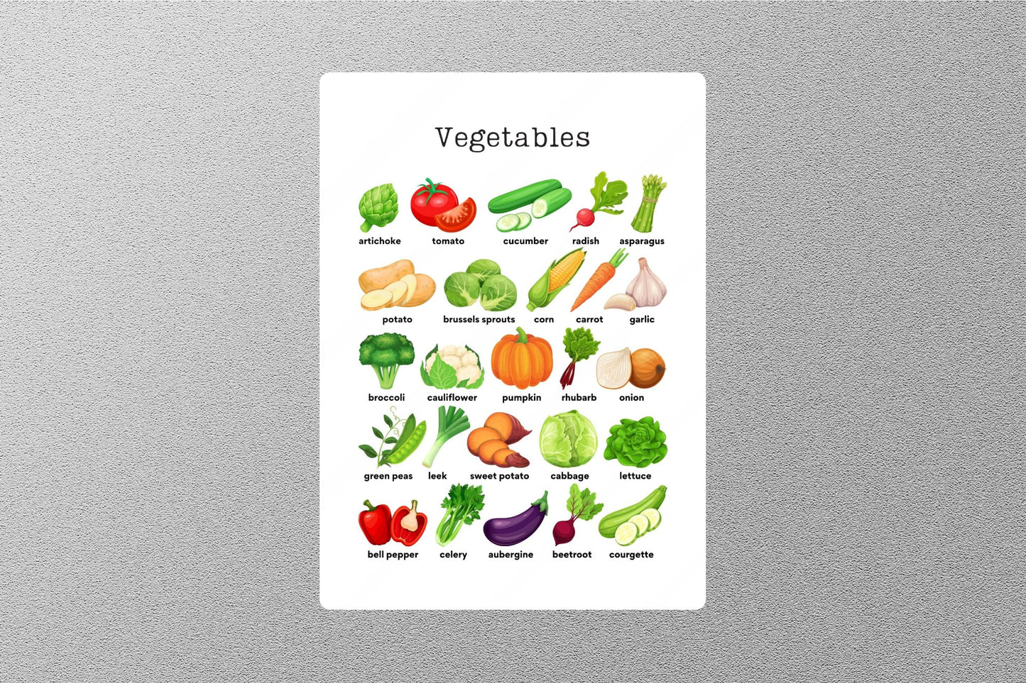 Vegetables (British) Education Sticker