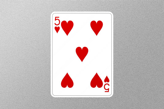 Wholesale 5 of Hearts Cards Sticker