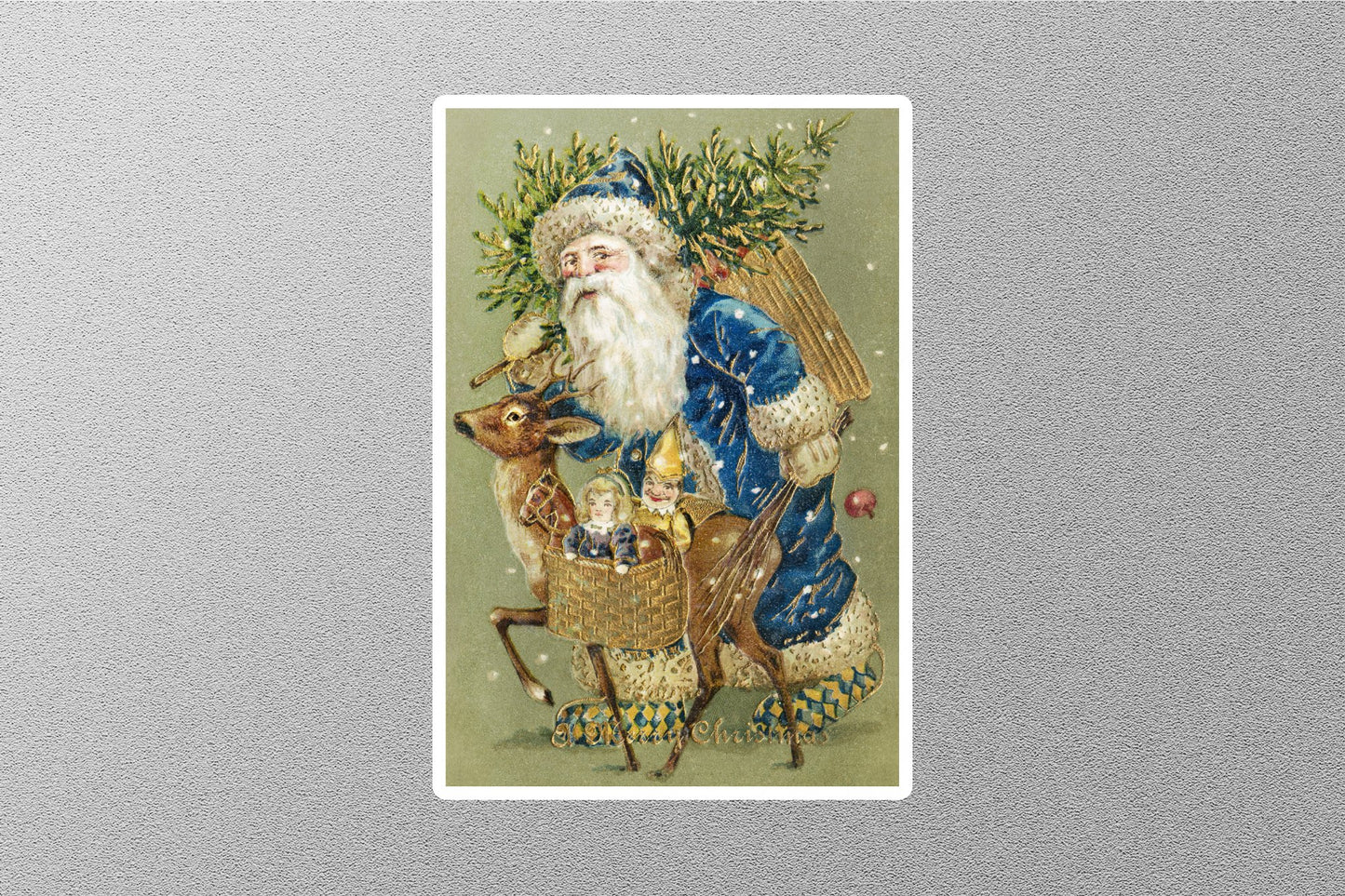 Vintage Gareth Johnson Reindeer Christmas Sticker