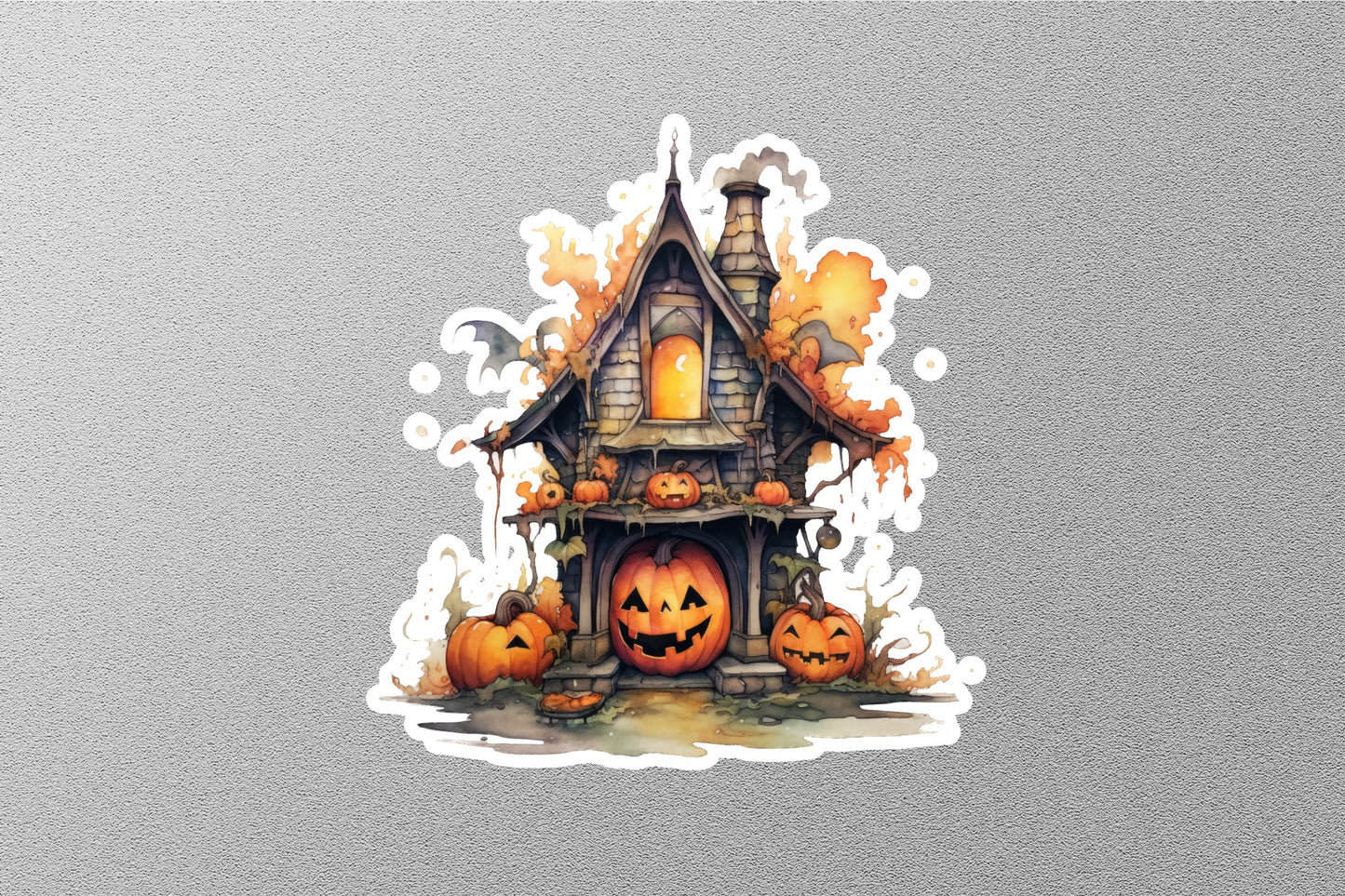 Pumpkins House Halloween Sticker