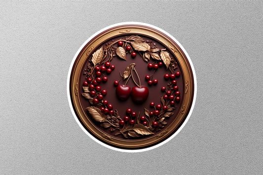 Cherries With Leaf Winter Holiday Sticker