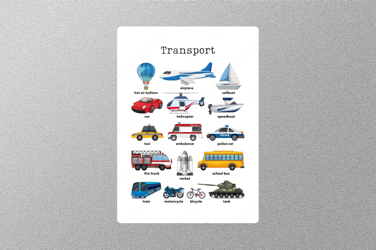 Transport Education Sticker