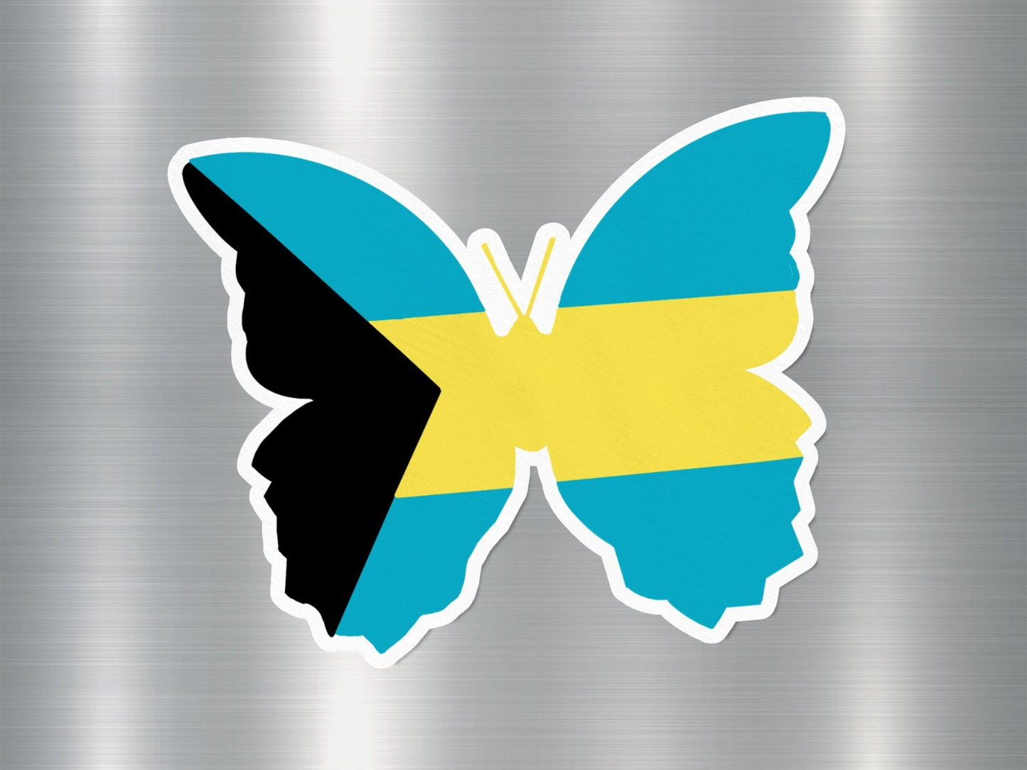 Bahamas Butterfly Flag Sticker