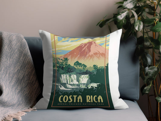 Vintage Costa Rica Throw Pillow