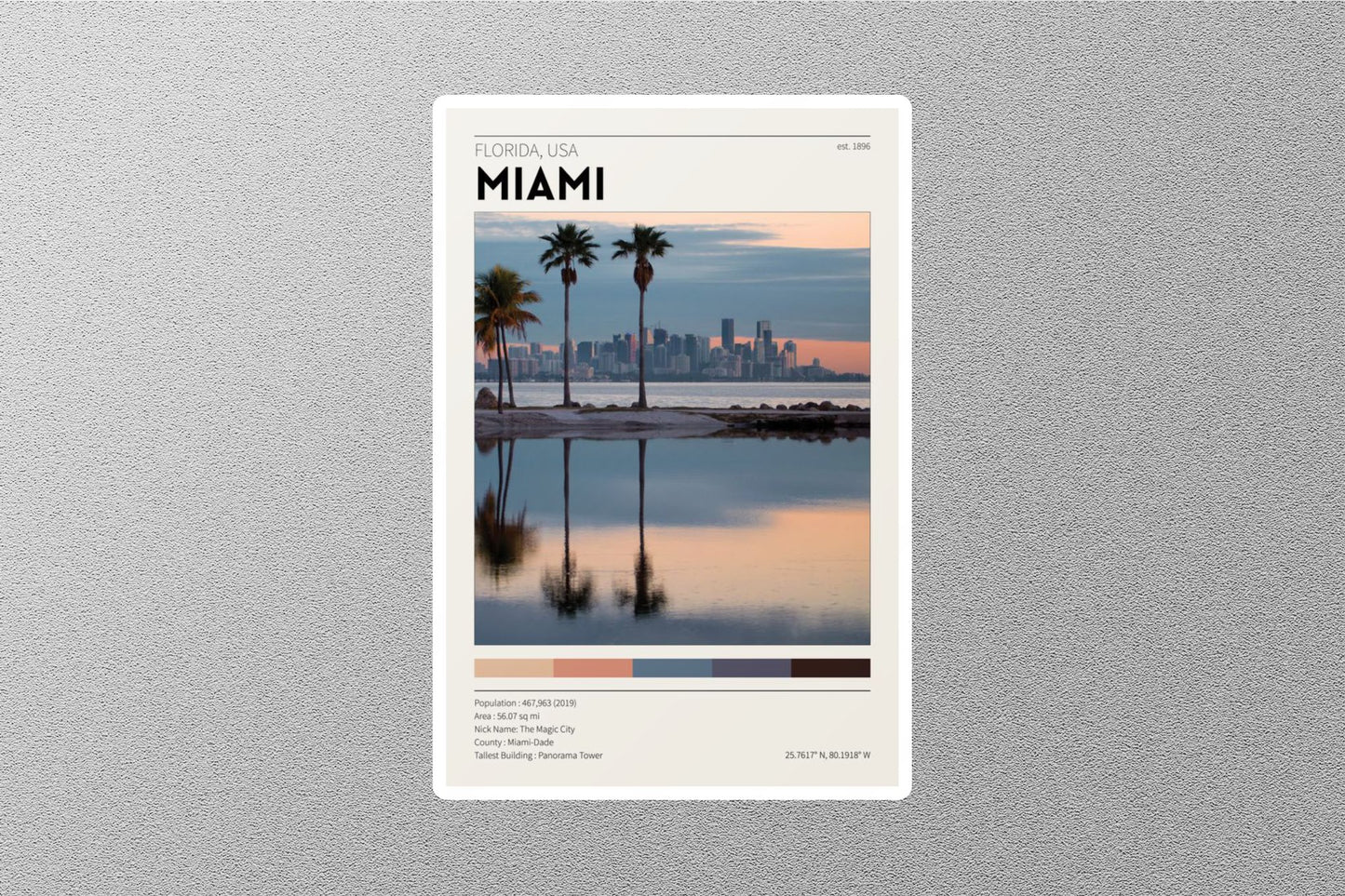 Miami USA Travel Sticker