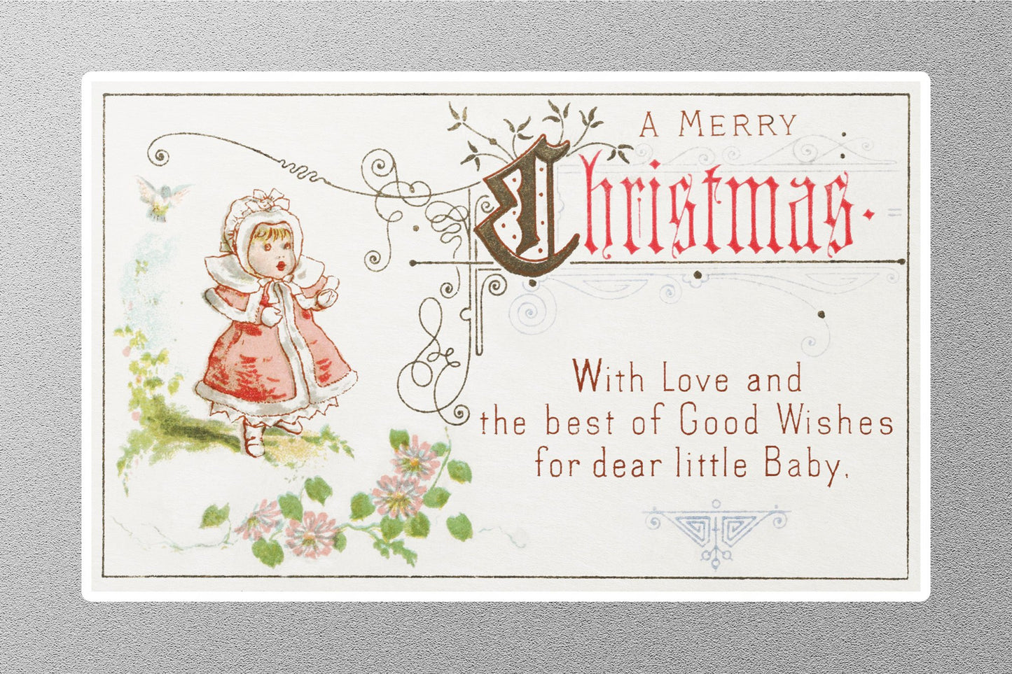 Wholesale Vintage Little Baby Christmas Sticker