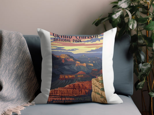 Vintage Grand Canyon National Park Throw Pillow