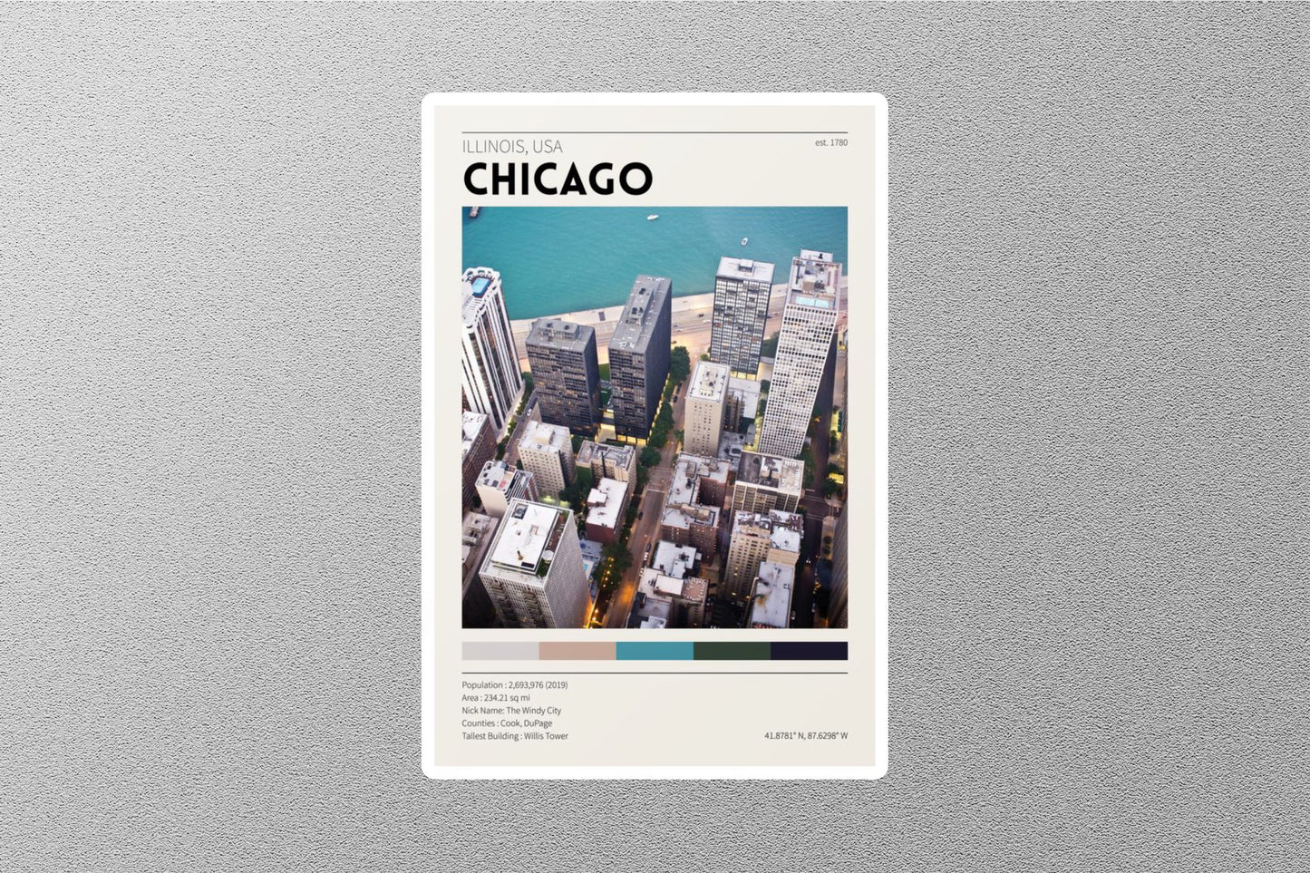 Chicago USA Travel Sticker