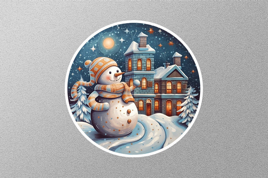 Wholesale Snowman in the City Vintage  Christmas Sticker