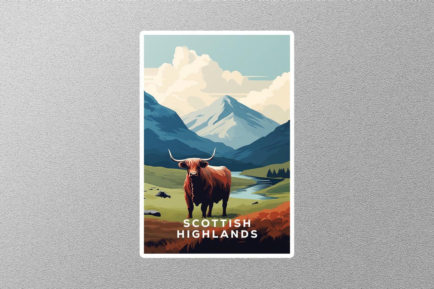 Wholesale Vintage Scottish Highlands Travel Sticker
