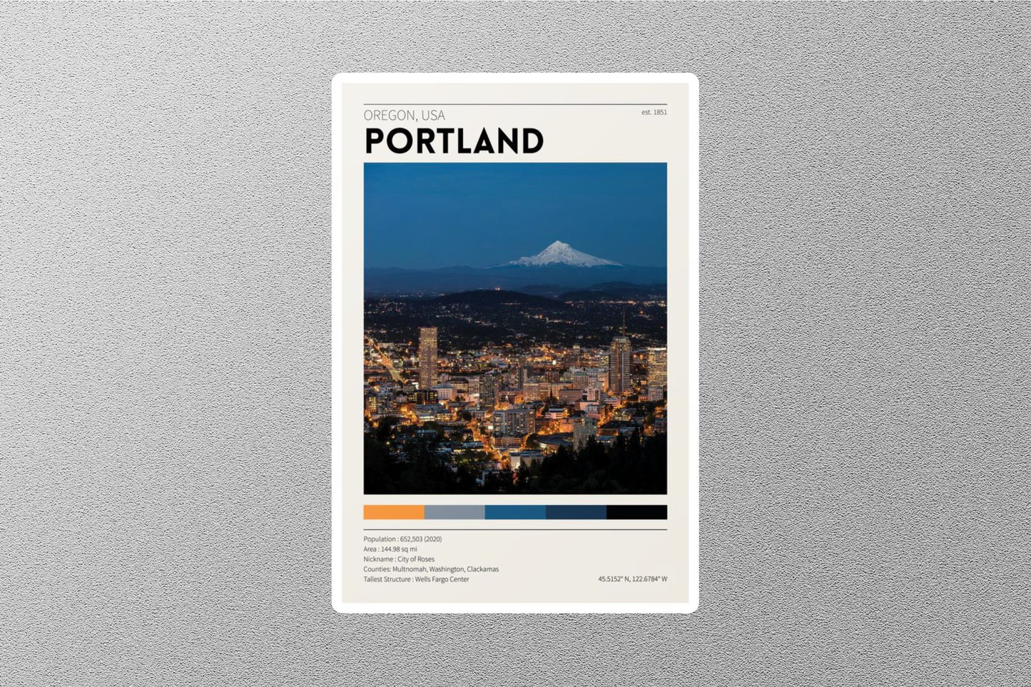 Portland USA Travel Sticker