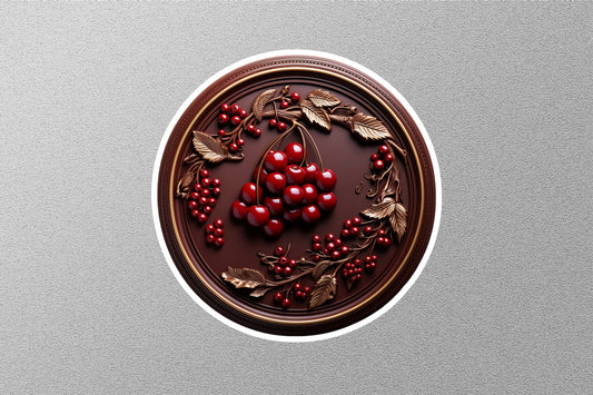 Cherries With Leafs Winter Holiday Sticker