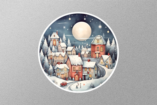 Pattern Winter Houses Christmas Sticker